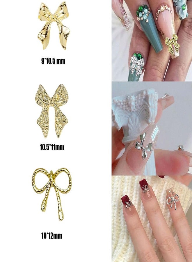 KACHIMOO 90 PCS Bow Nail Charms 3D Metal Bow Charms for Acrylic Nails Alloy Nail Bows Bowknot Nail Art Charms Gold Bows for Nails DIY Desgin - Image 2